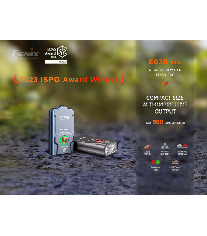 Φακός Fenix E03R V2.0 Επαναφορτιζόμενος Με USB