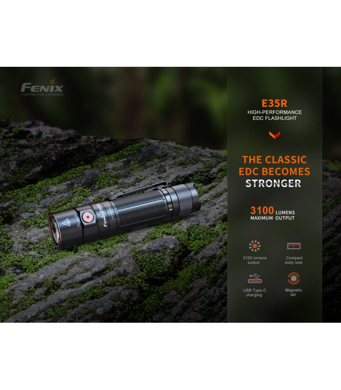 Φακός Fenix E35R Επαναφορτιζόμενος Με USB