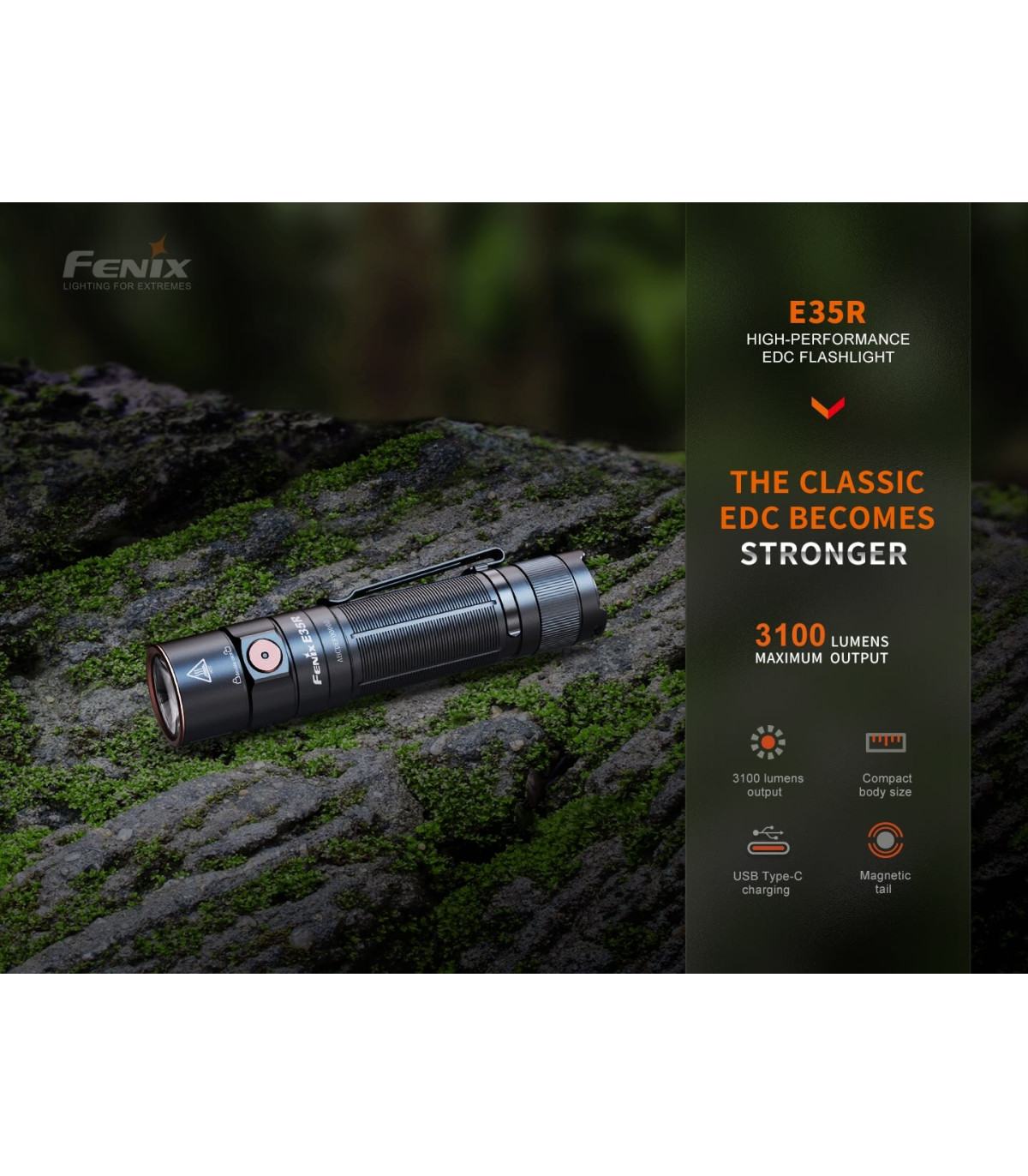 Φακός Fenix E35R Επαναφορτιζόμενος Με USB