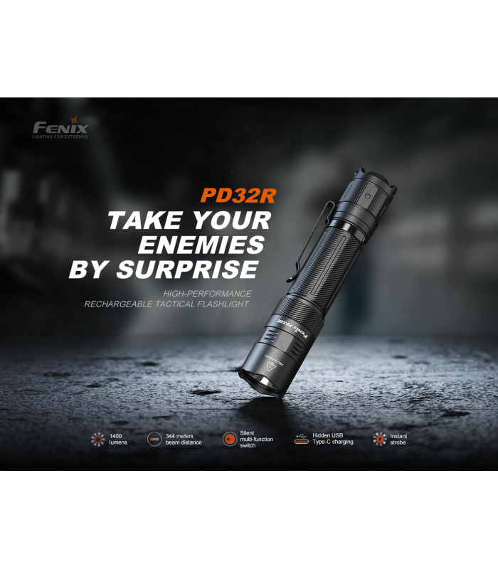 Φακός Fenix PD32R Επαναφορτιζόμενος με USB