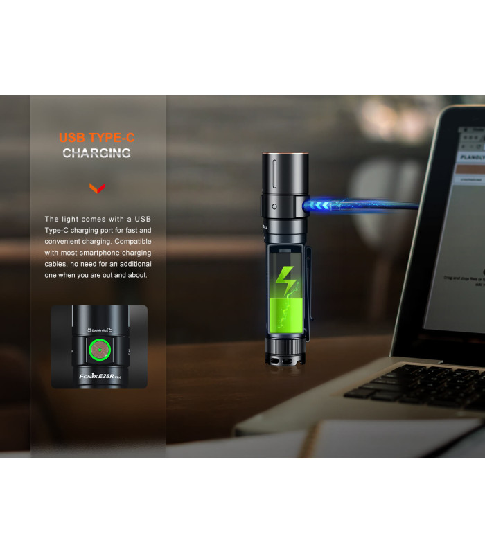 Φακός Fenix E28R V2.0 Επαναφορτιζόμενος Με USB