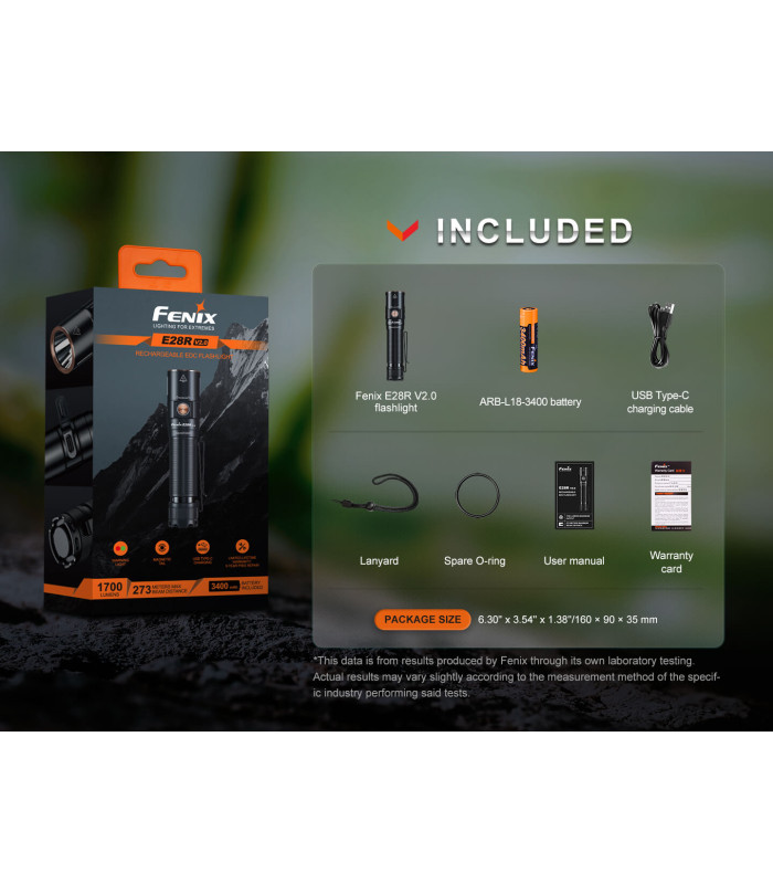 Φακός Fenix E28R V2.0 Επαναφορτιζόμενος Με USB