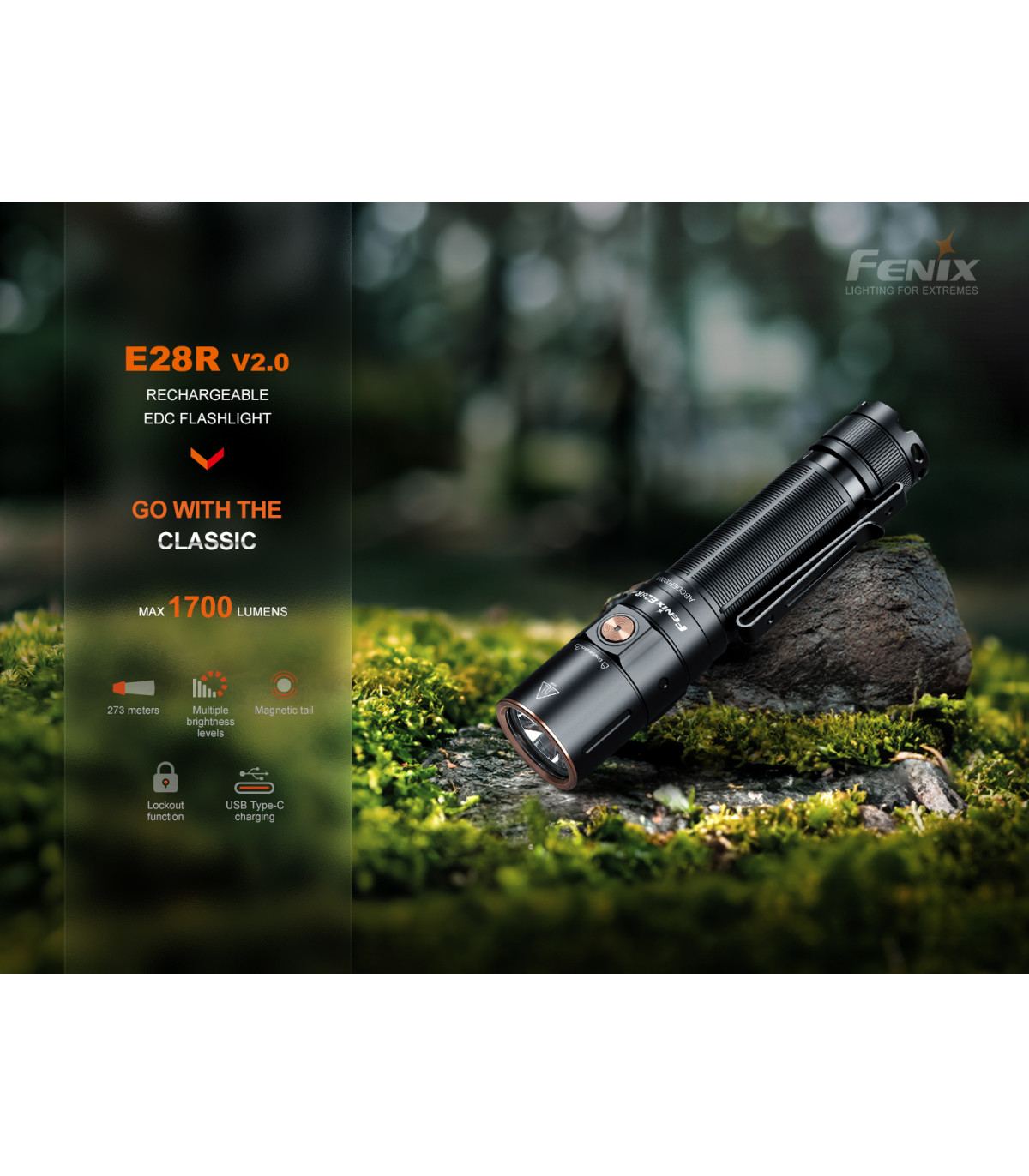 Φακός Fenix E28R V2.0 Επαναφορτιζόμενος Με USB