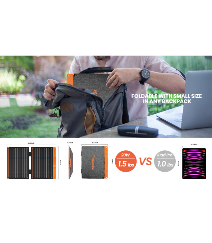 Ηλιακό Πάνελ 20 Watt Flex Solar φορητό