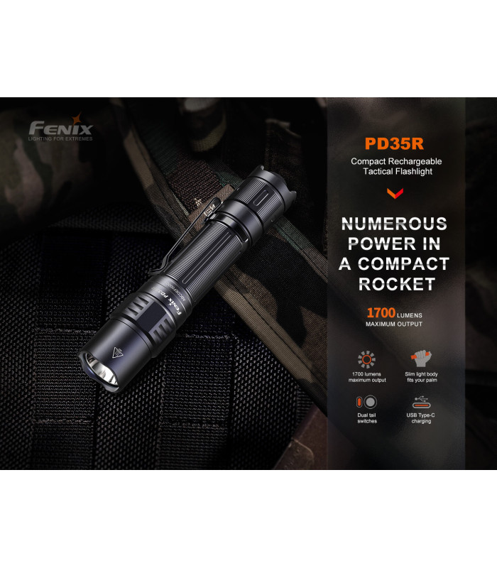 Φακός Fenix PD35R Επαναφορτιζόμενος με USB