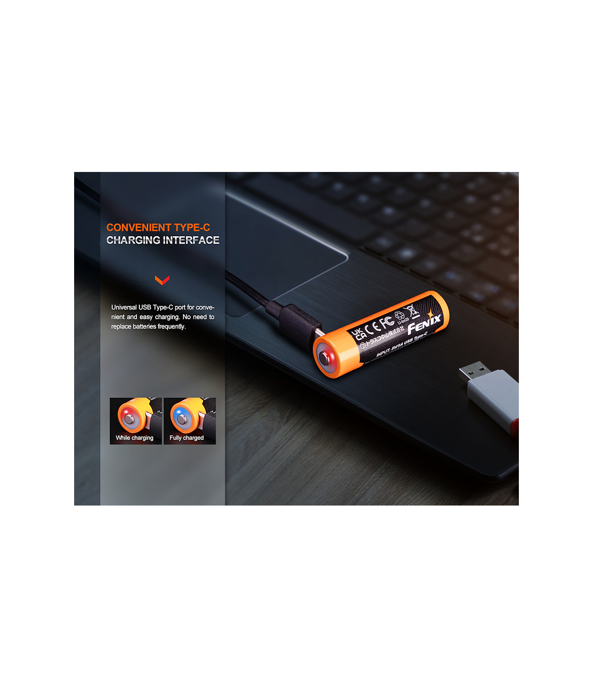 Μπαταρία Fenix ARB-L14-2200U Επαναφορτιζόμενη USB 2200mAh