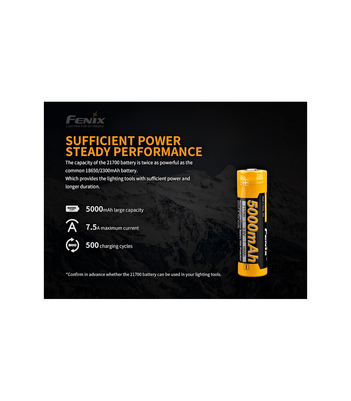 Μπαταρία Fenix ARB-L21-5000 V2 Επαναφορτιζόμενη 5000mAh