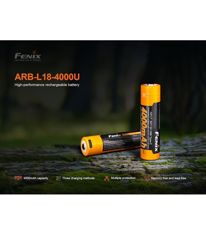 Μπαταρία Fenix ARB-L18-4000U Επαναφορτιζόμενη USB 4000mAh