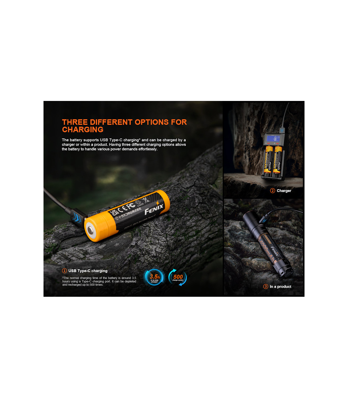 Μπαταρία Fenix ARB-L18-4000U Επαναφορτιζόμενη USB 4000mAh