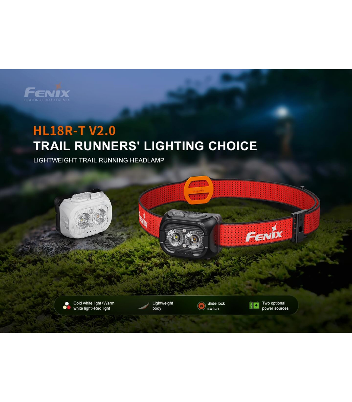 Φακός Κεφαλής Fenix HL18R-T V2.0 Επαναφορτιζόμενος με USB
