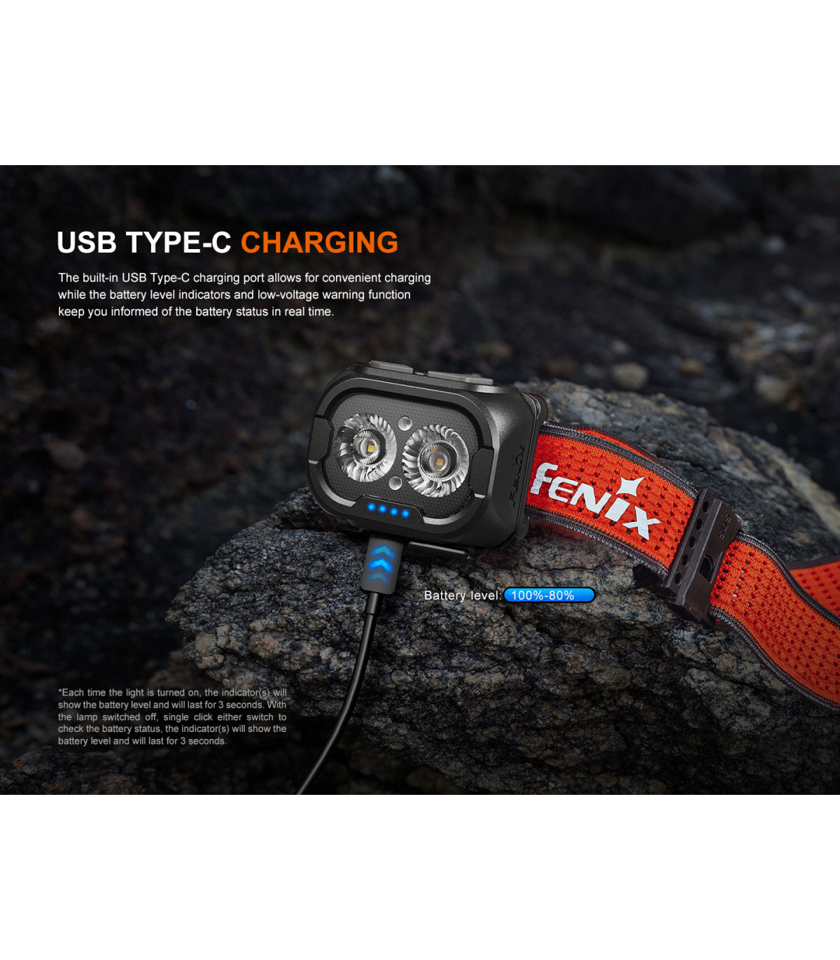 Φακός Κεφαλής Fenix HL18R-T V2.0 Επαναφορτιζόμενος με USB