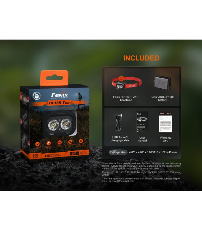 Φακός Κεφαλής Fenix HL18R-T V2.0 Επαναφορτιζόμενος με USB
