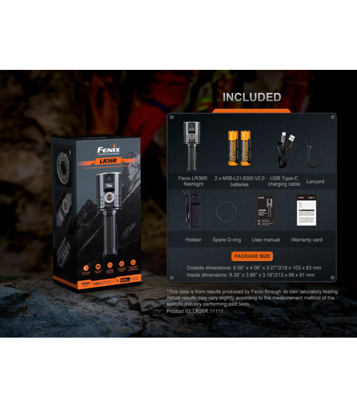 Φακός Laser Fenix LR36R Επαναφορτιζόμενος με USB