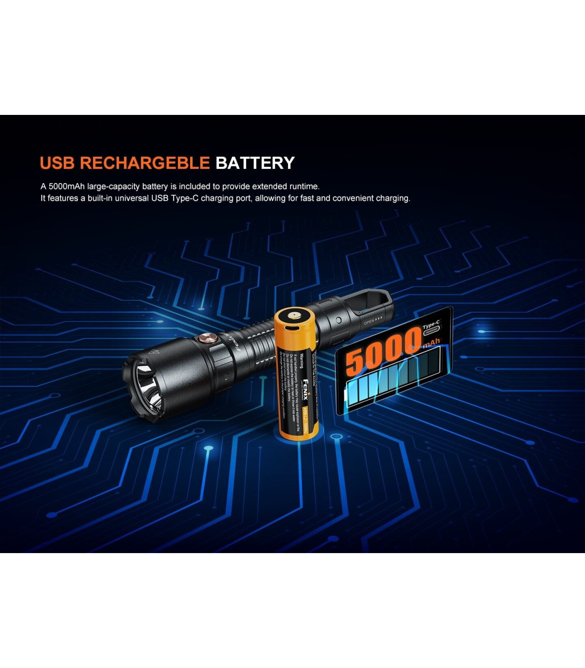 Φακός Fenix WF25RM Επαναφορτιζόμενος με USB