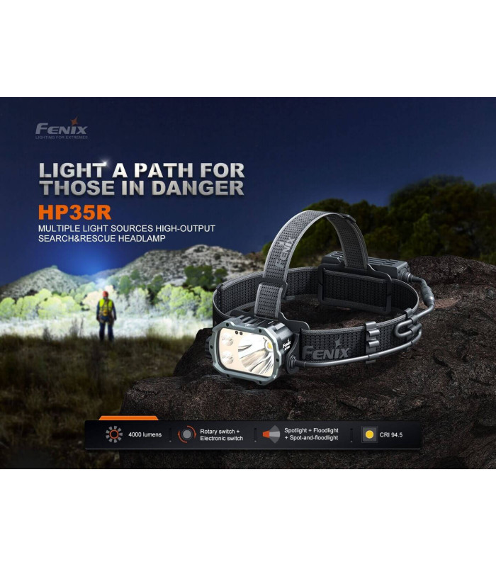 Φακός Κεφαλής Fenix HP35R Επαναφορτιζόμενος με USB