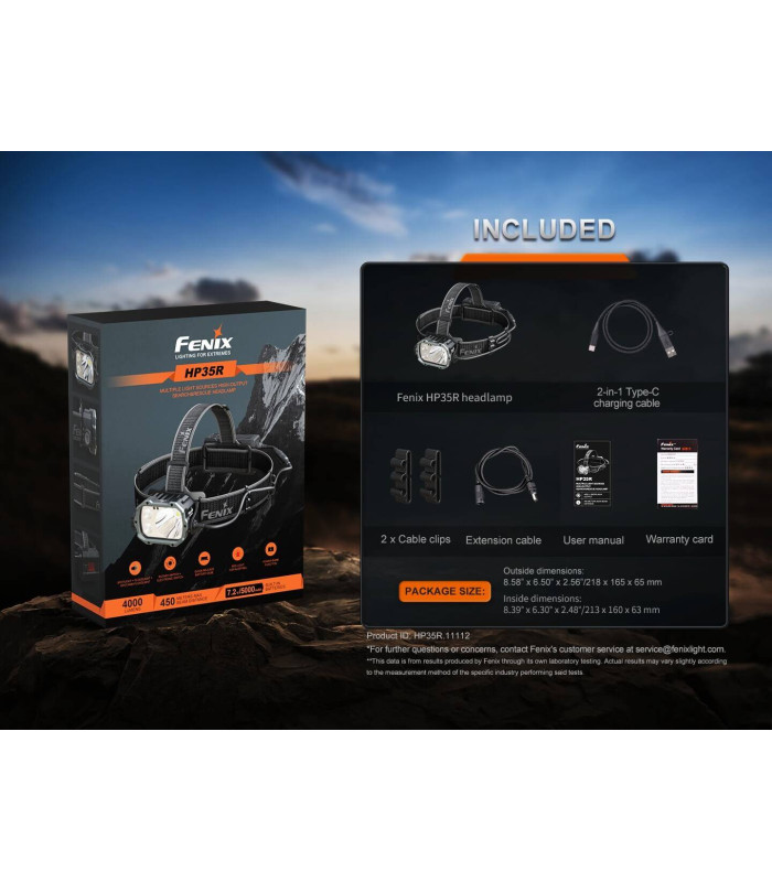 Φακός Κεφαλής Fenix HP35R Επαναφορτιζόμενος με USB