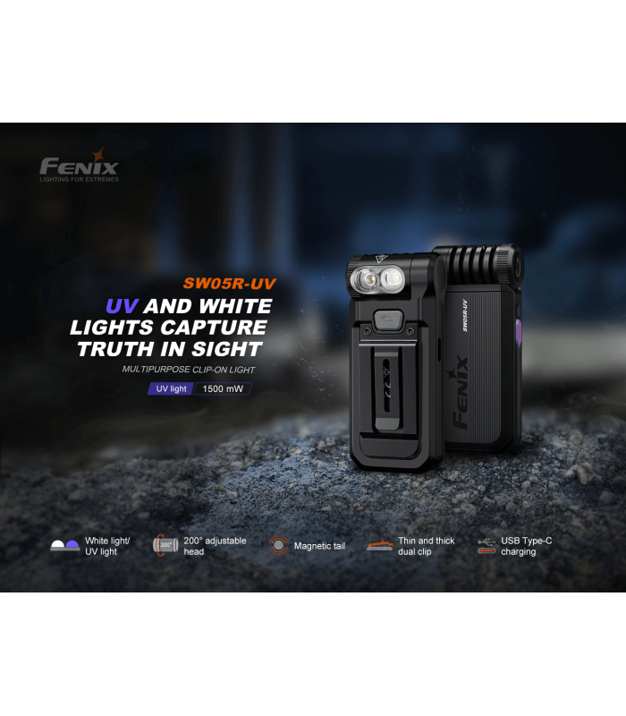 Φακός Fenix SW05R-UV Επαναφορτιζόμενος Με USB