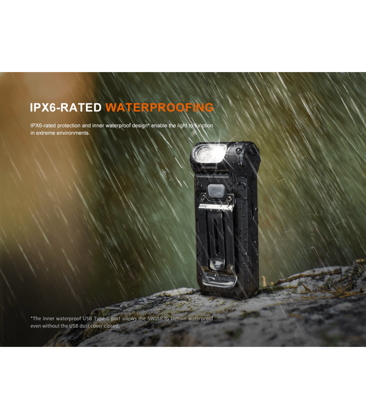 Φακός Fenix SW05R-UV Επαναφορτιζόμενος Με USB