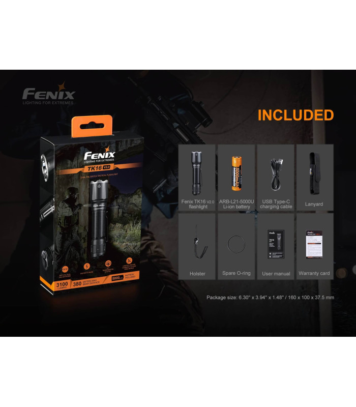 Φακός Fenix TK16 V2.0 Επαναφορτιζόμενος