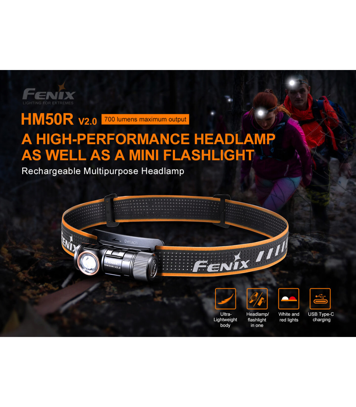 Φακός Κεφαλής Fenix HM50R V2.0 Επαναφορτιζόμενος με USB