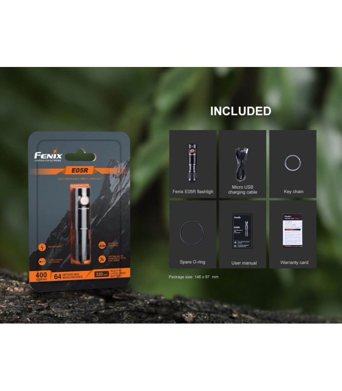 Φακός Fenix E05R Επαναφορτιζόμενος Με USB