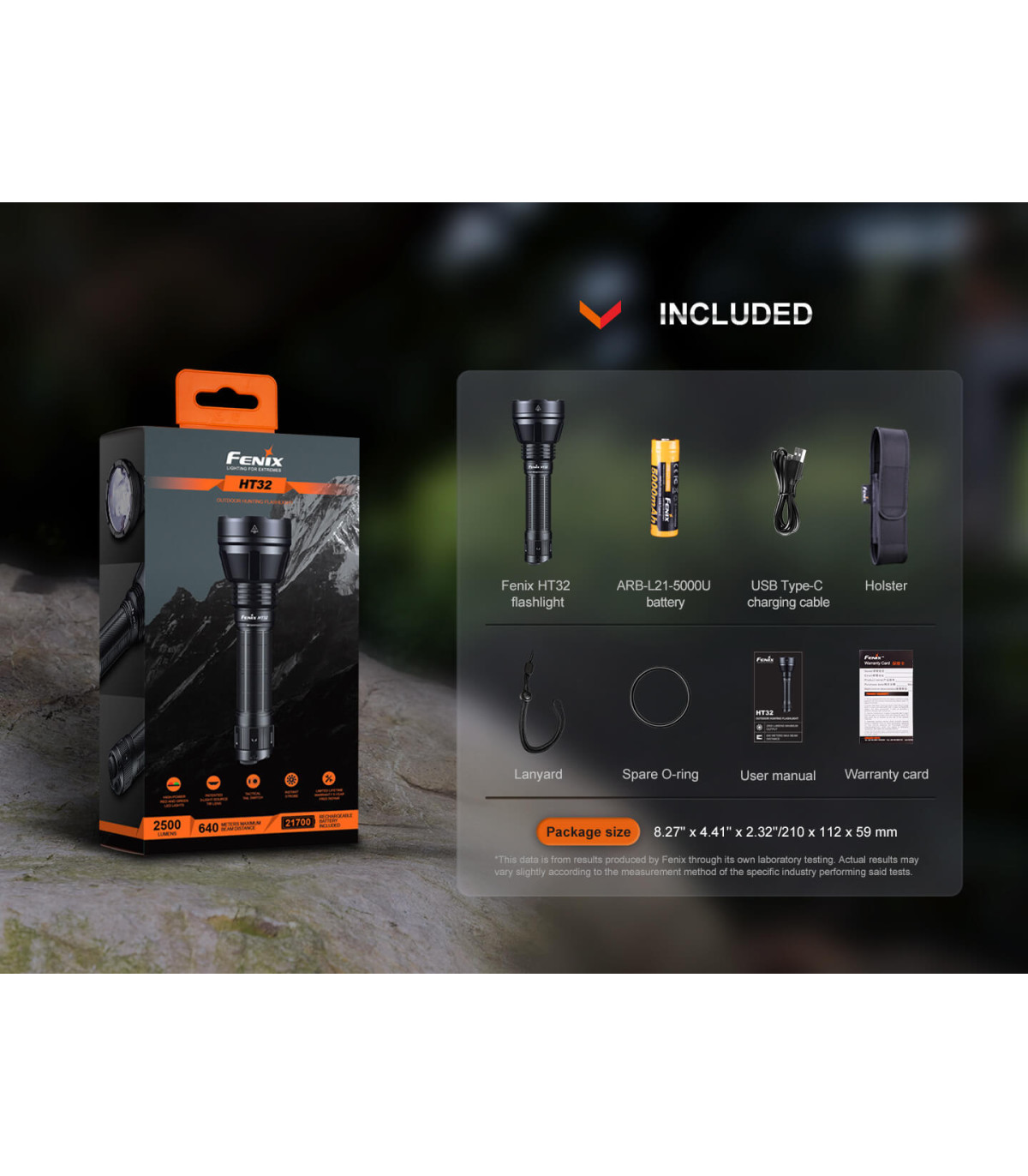 Φακός Fenix HT32 Επαναφορτιζόμενος με USB