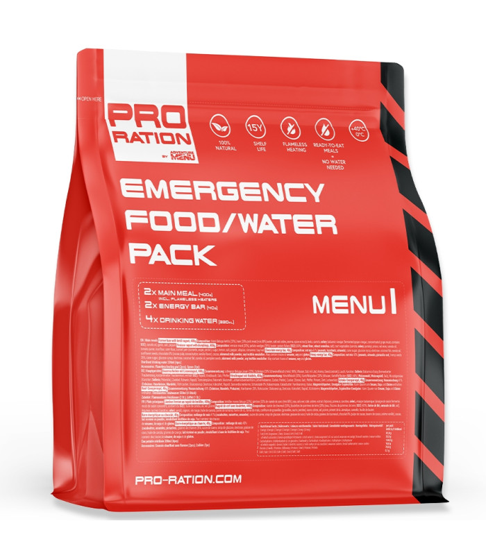 Pro Ration Emergency Food-Water Pack Menu 1 Λήξη σε 15 Ετη