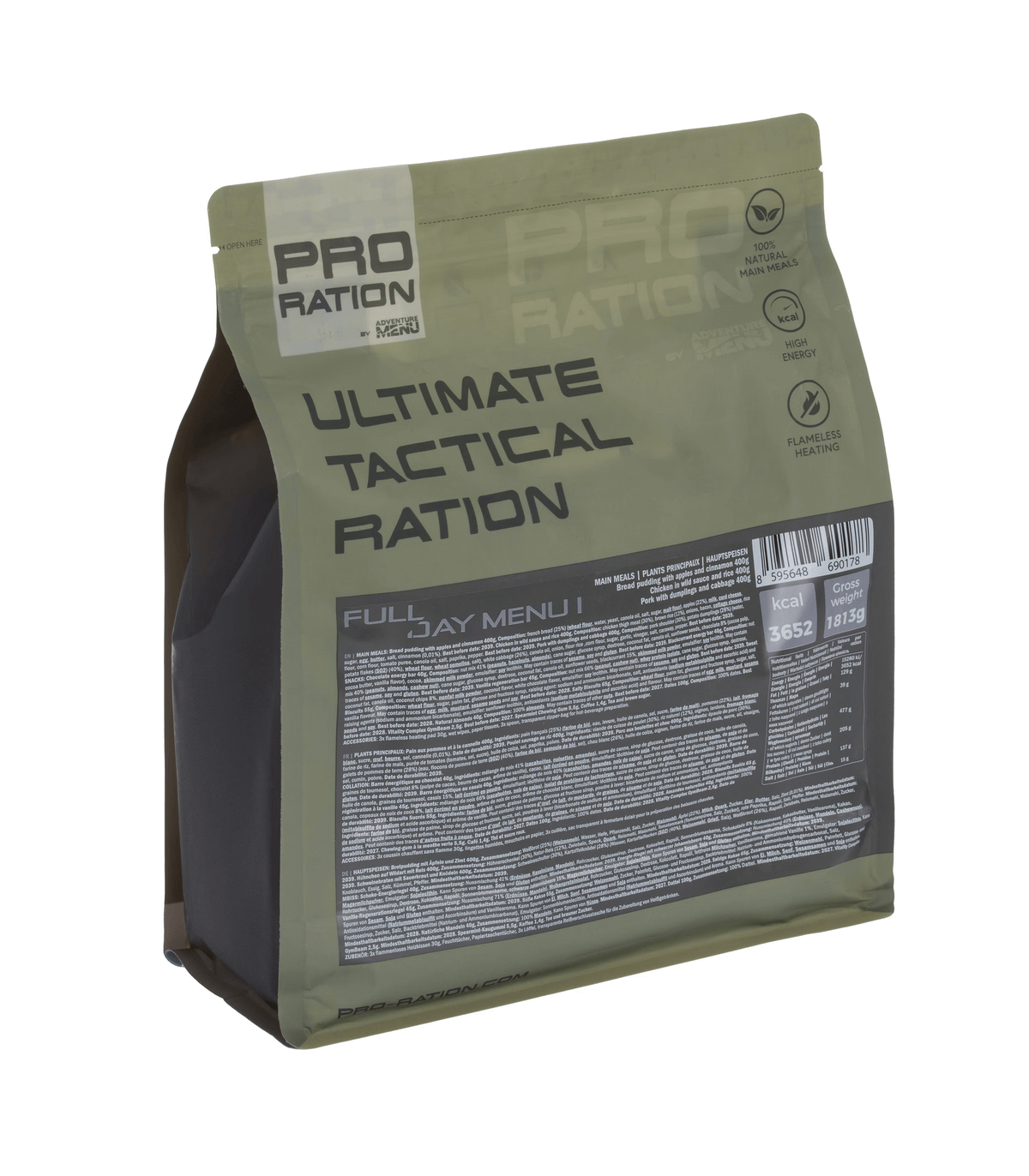 Pro Ration Ultimate tactical ration Full-Day Menu 1
