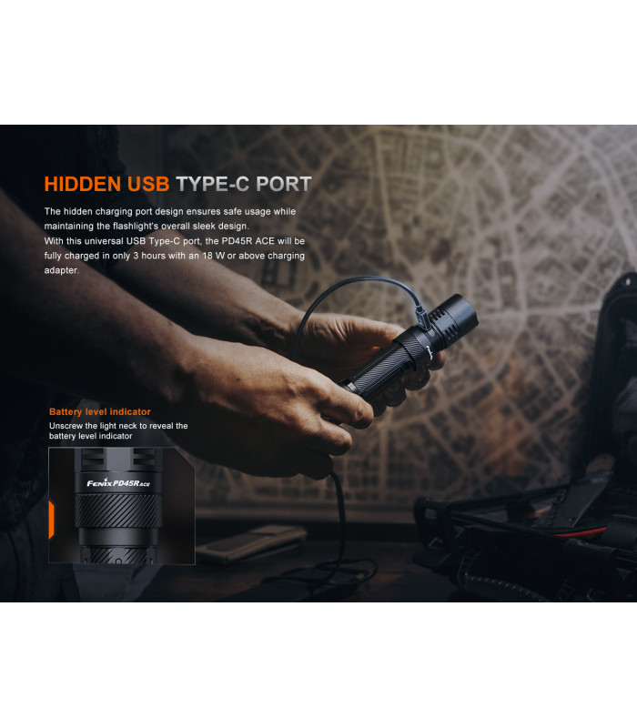 Φακός Fenix PD45R ACE Επαναφορτιζόμενος με USB