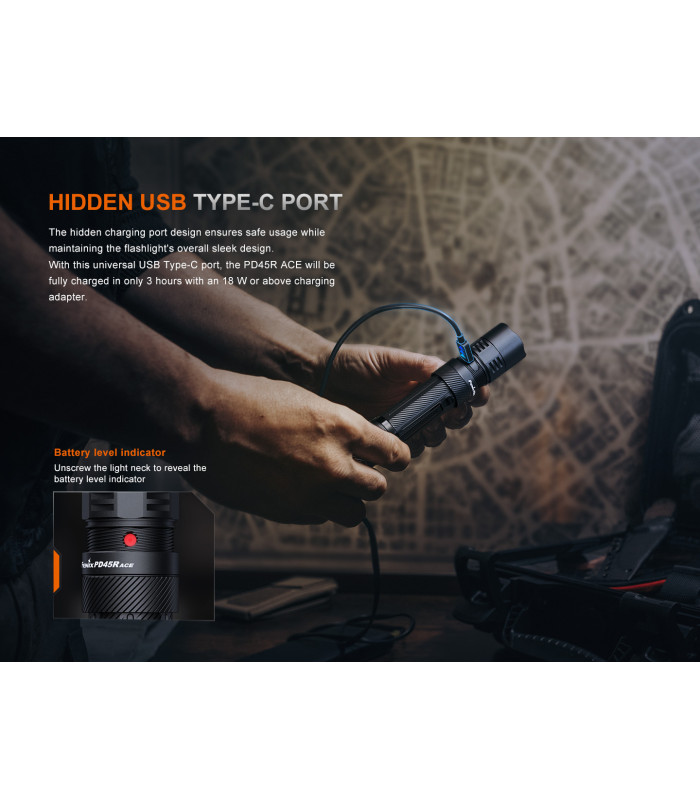 Φακός Fenix PD45R ACE Επαναφορτιζόμενος με USB