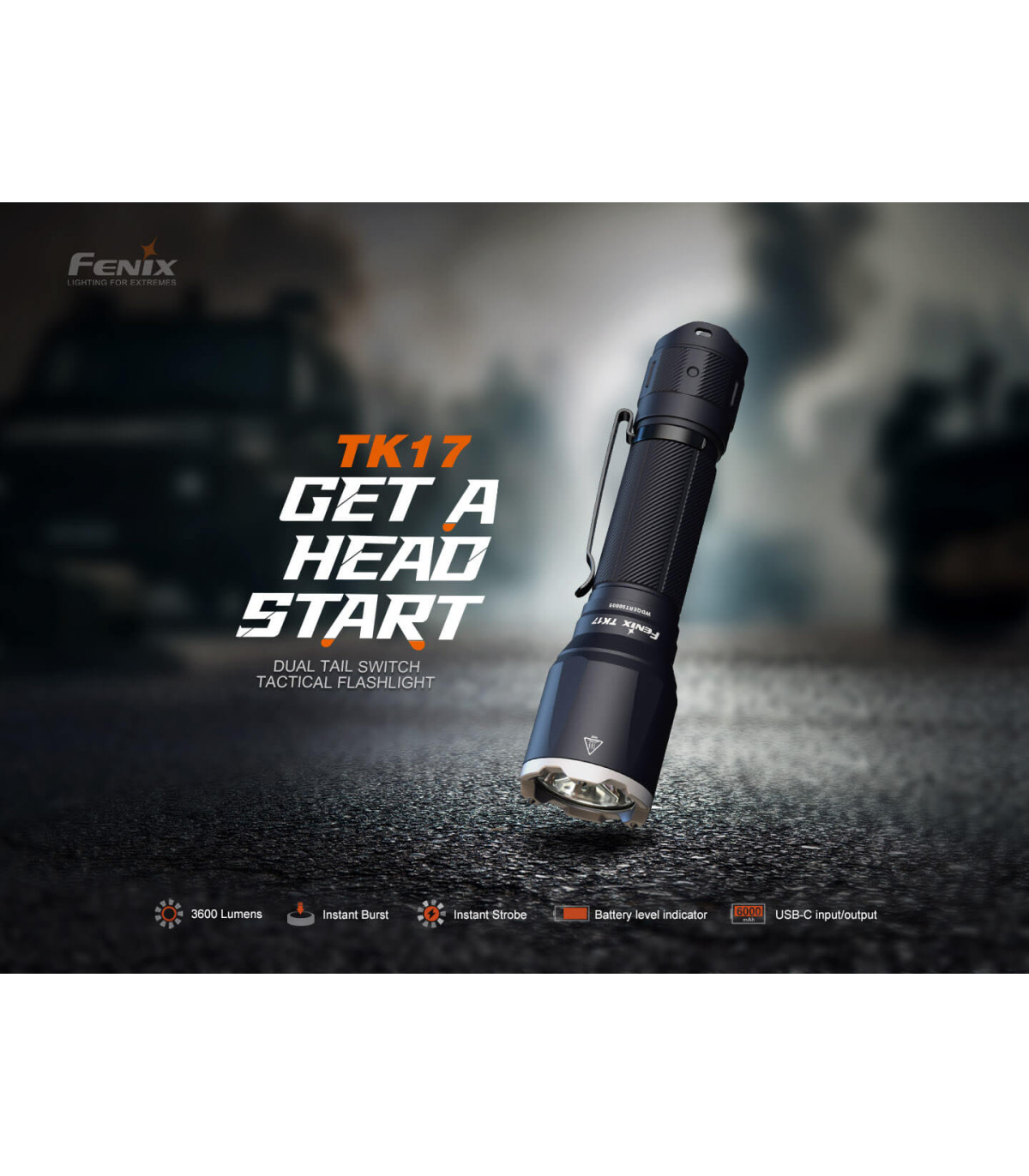 Φακός Fenix TK17 Επαναφορτιζόμενος με USB