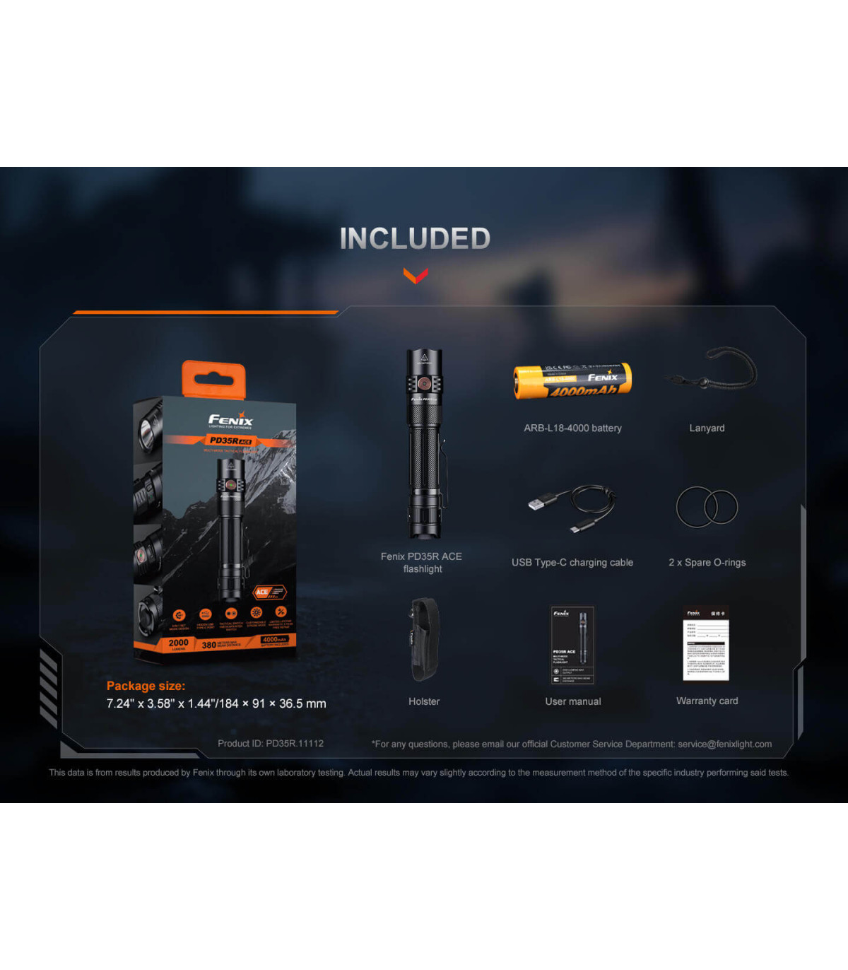 Φακός Fenix PD35R ACE Επαναφορτιζόμενος με USB