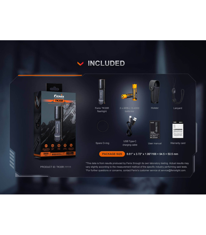 Φακός Fenix TK35R Επαναφορτιζόμενος με usb