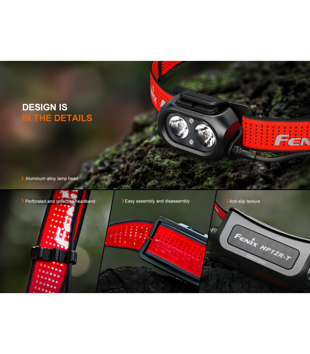 Φακός Κεφαλής Fenix HP12R-T Επαναφορτιζόμενος με USB