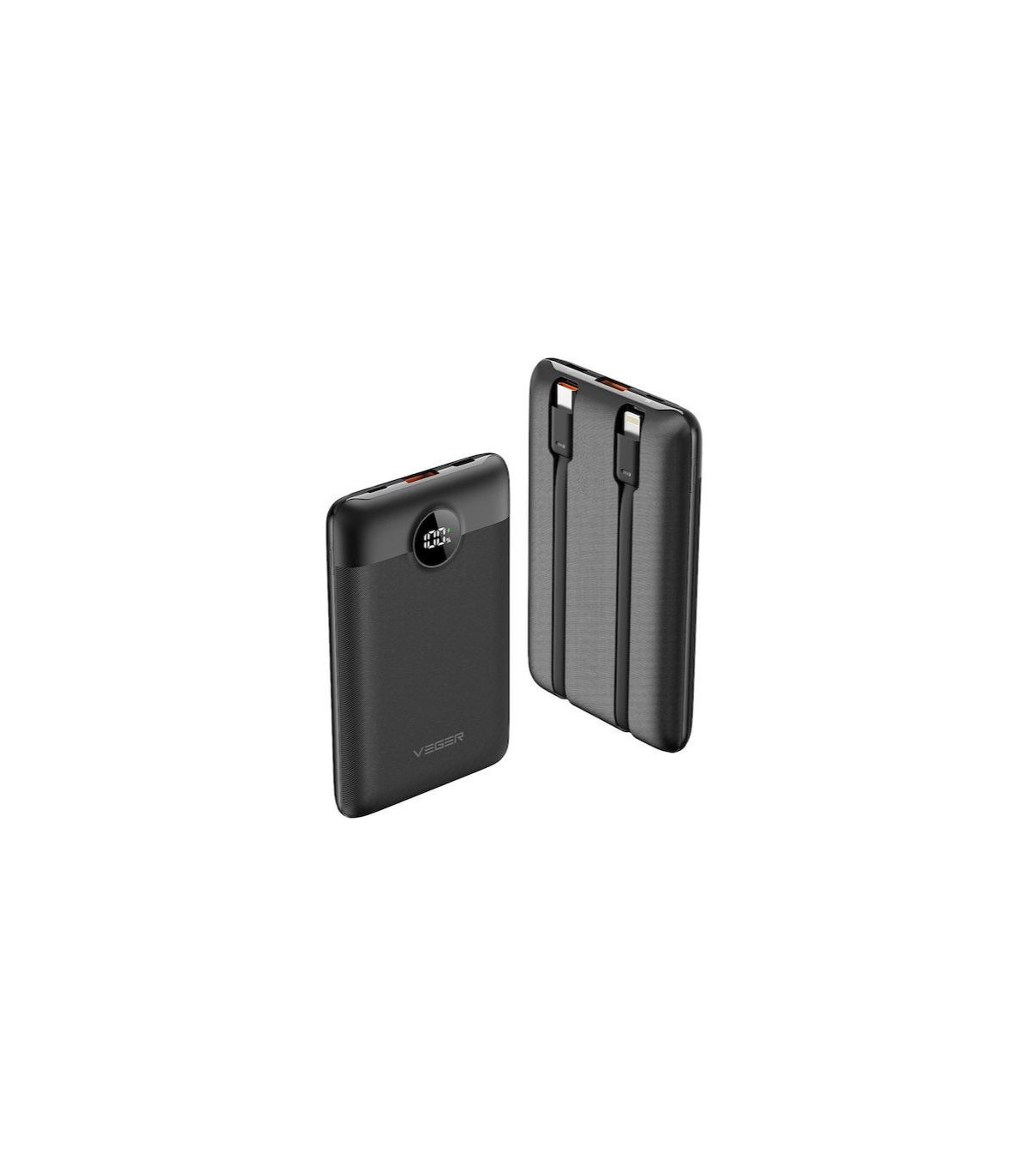 Power Bank Veger C11 10000mAh με Ενσωματωμένα Καλώδια 22.5W