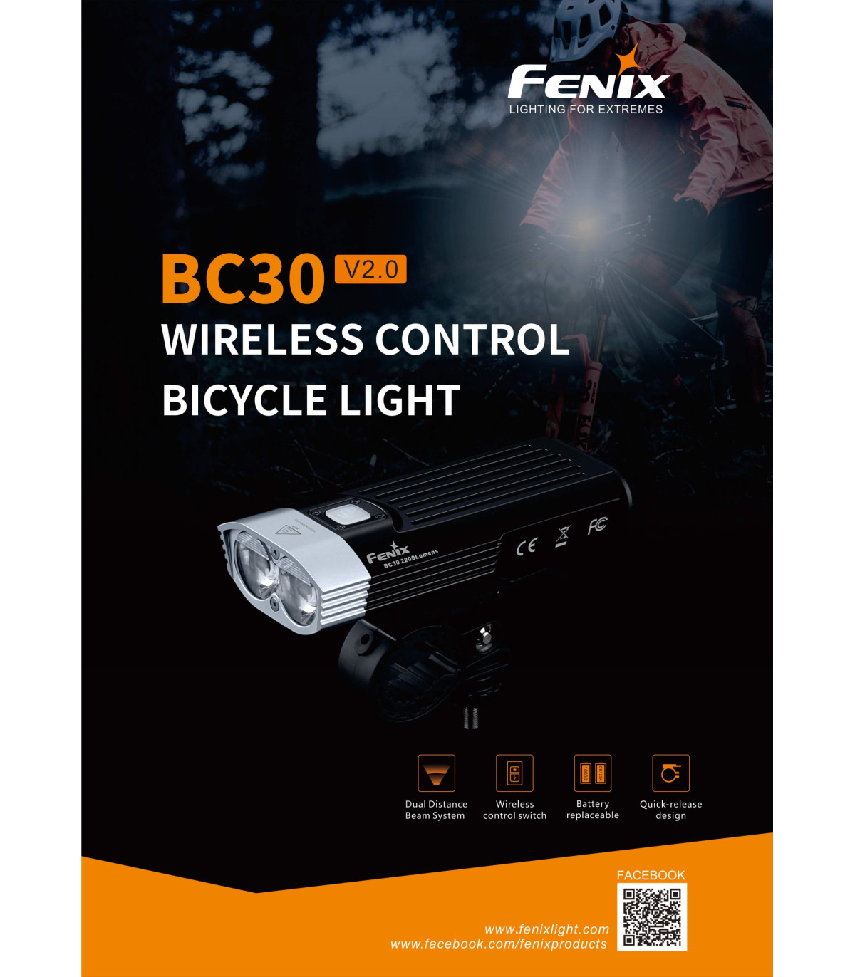 Φακός ποδηλάτου Fenix BC30 V2.0