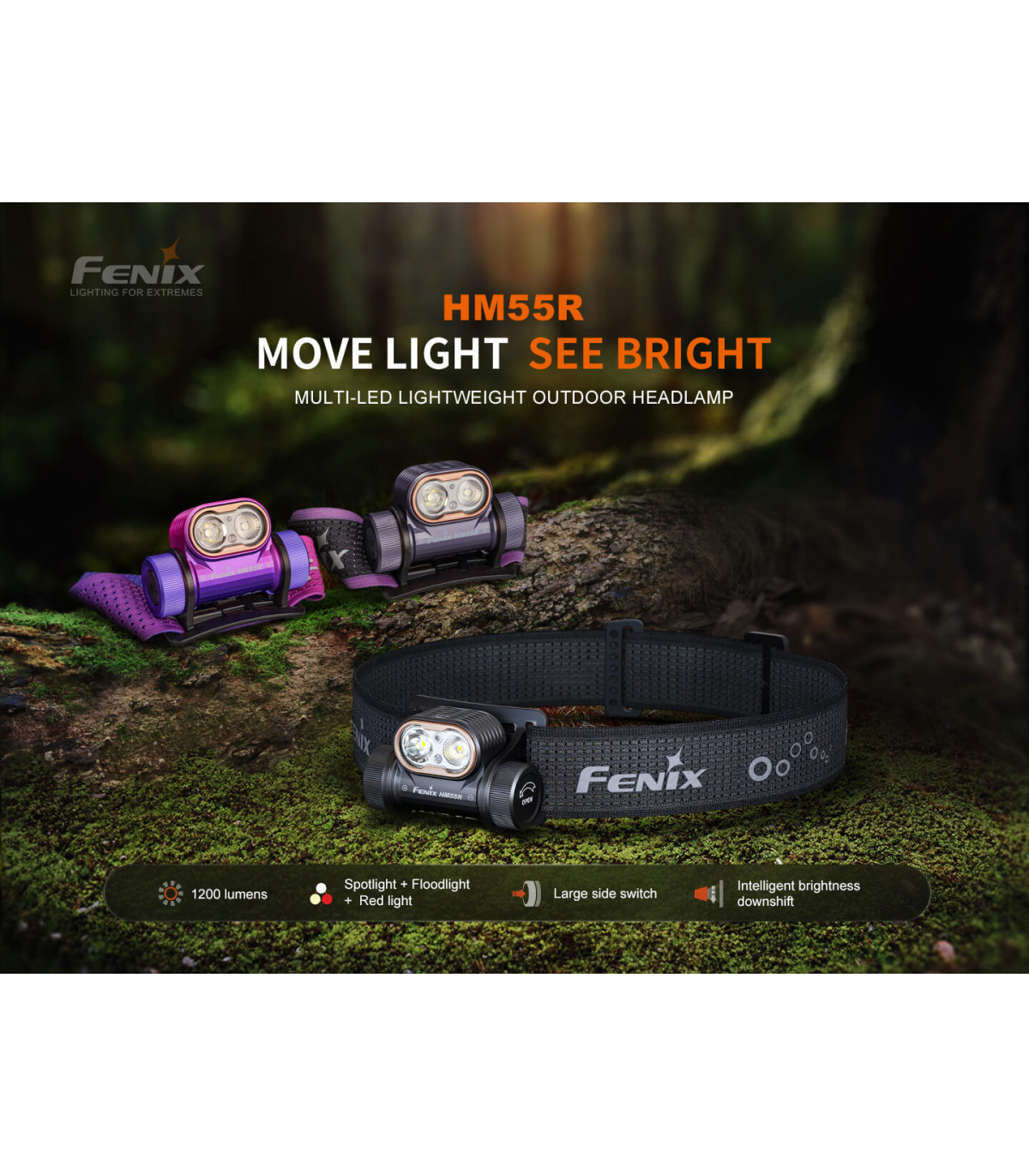 Φακός Κεφαλής Fenix HM55R Επαναφορτιζόμενος με USB