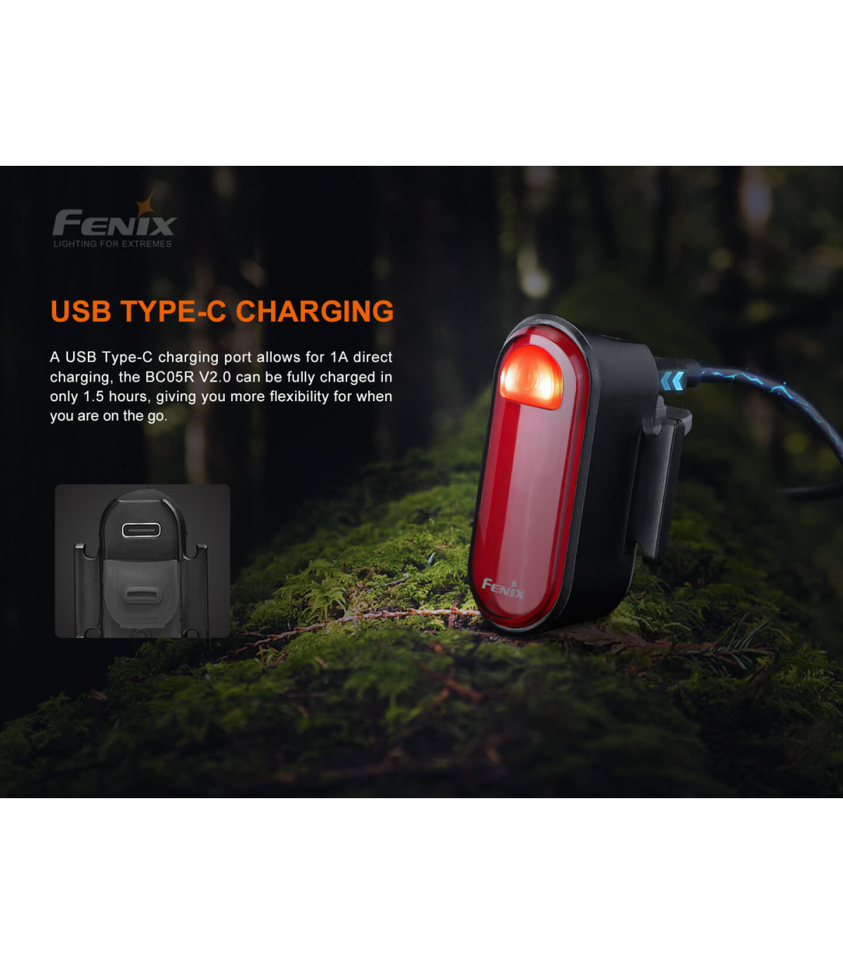 Φακός ποδηλάτου BC05R V2.0 Επαναφορτιζόμενος Με USB