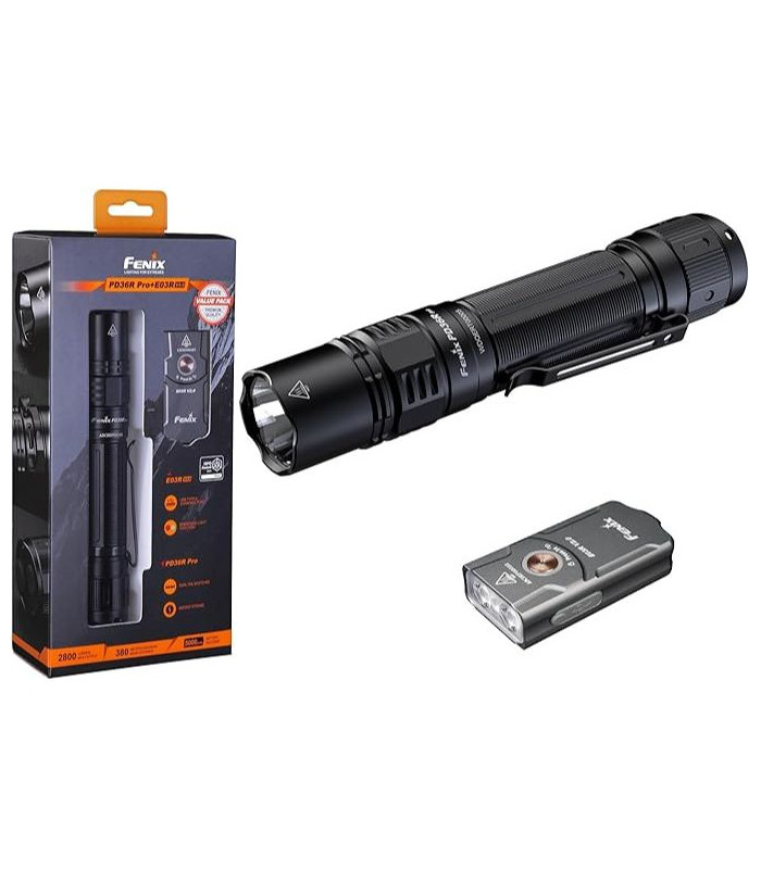 Φακός Fenix PD36R Pro Επαναφορτιζόμενος με USB Δώρο E03R V2.0