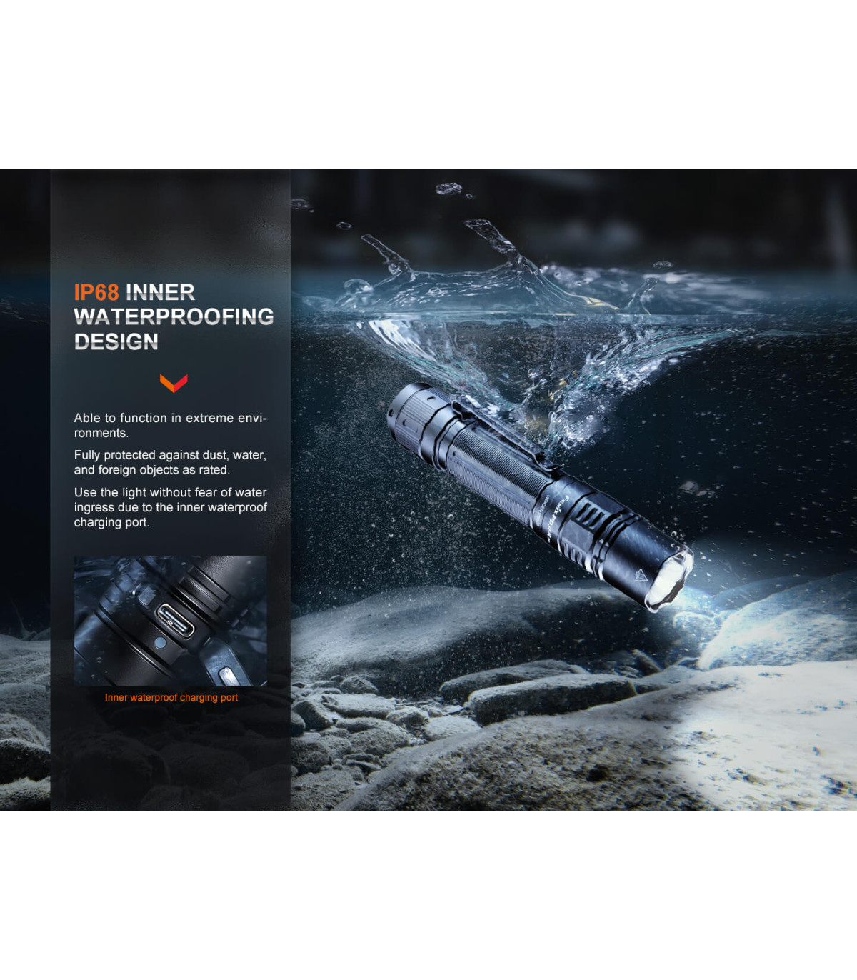 Φακός Fenix PD36R Pro Επαναφορτιζόμενος με USB Δώρο E03R V2.0