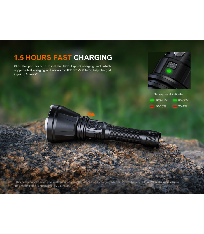 Φακός Fenix HT18R V2.0 Επαναφορτιζόμενος με USB