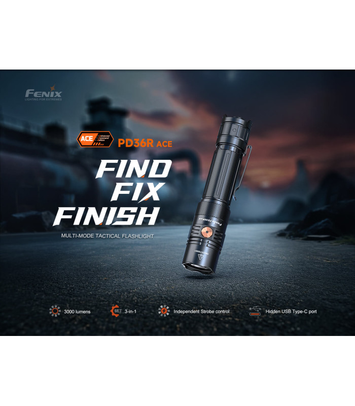 Φακός Fenix PD36R ACE Επαναφορτιζόμενος με USB