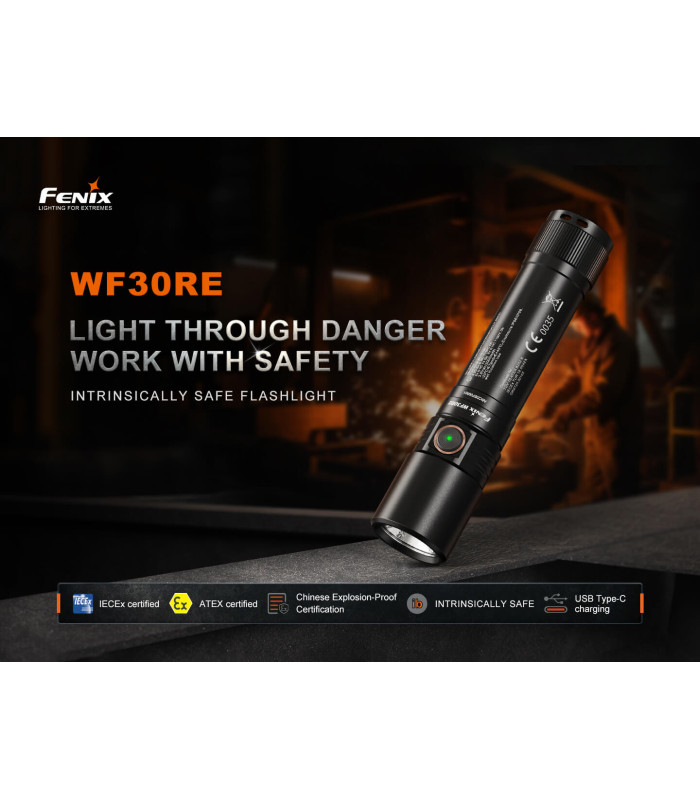 Φακός Fenix WF30RE 2025 ATEX Explosion proof Επαναφορτιζόμενος με usb