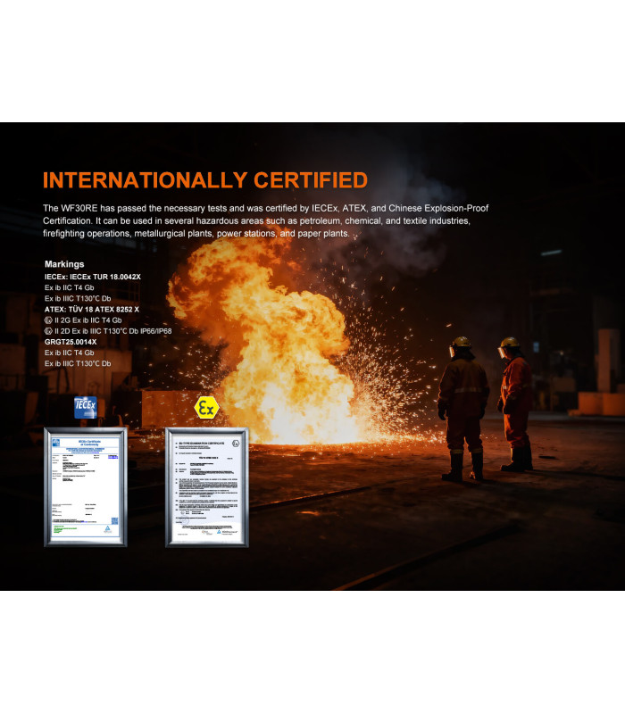 Φακός Fenix WF30RE 2025 ATEX Explosion proof Επαναφορτιζόμενος με usb