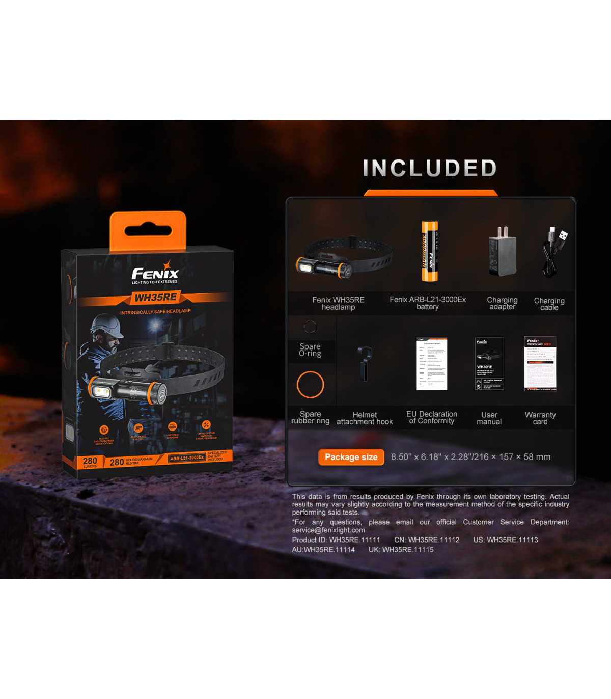 Φακός Fenix WH35RE 2025 ATEX Explosion proof Επαναφορτιζόμενος με usb