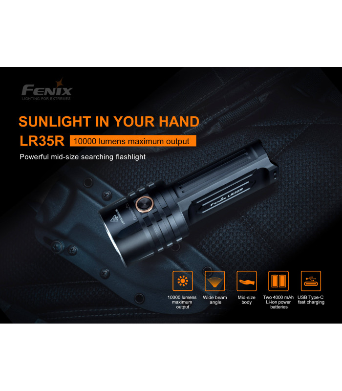 Φακός Fenix LR35R Επαναφορτιζόμενος με USB