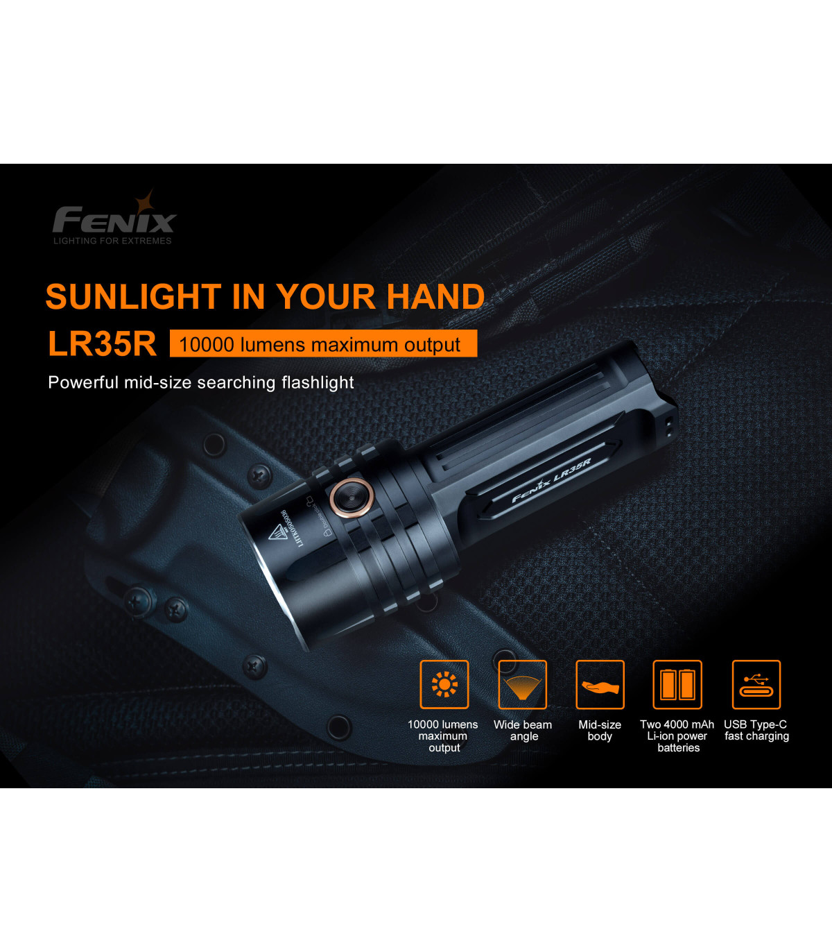 Φακός Fenix LR35R Επαναφορτιζόμενος με USB