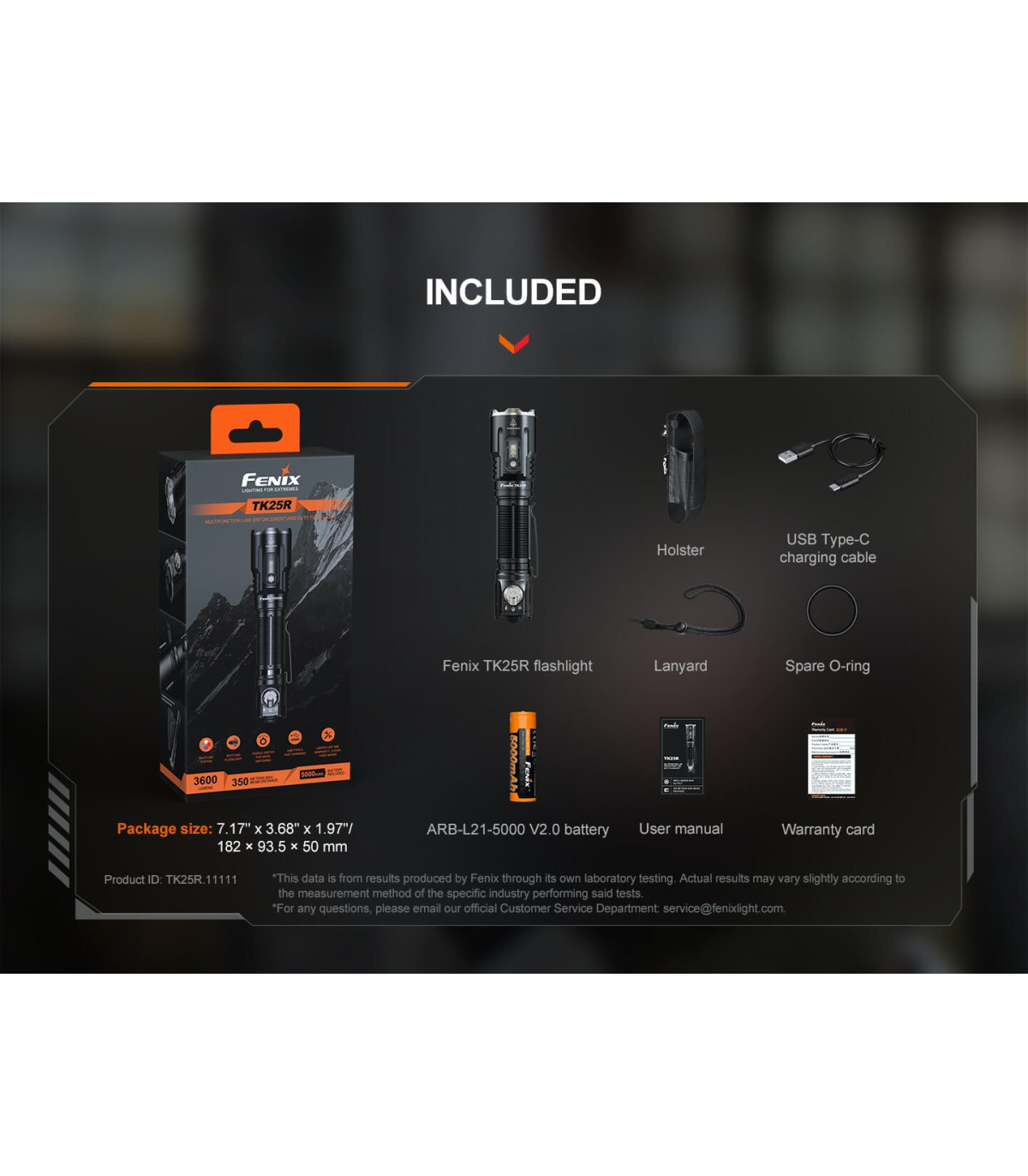 Φακός Fenix TK25R Επαναφορτιζόμενος με USB