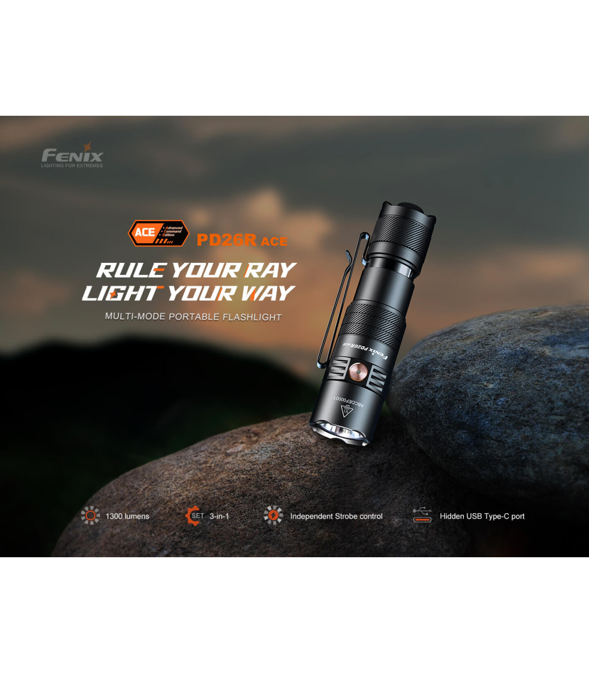 Φακός Fenix PD26R ACE Επαναφορτιζόμενος με USB