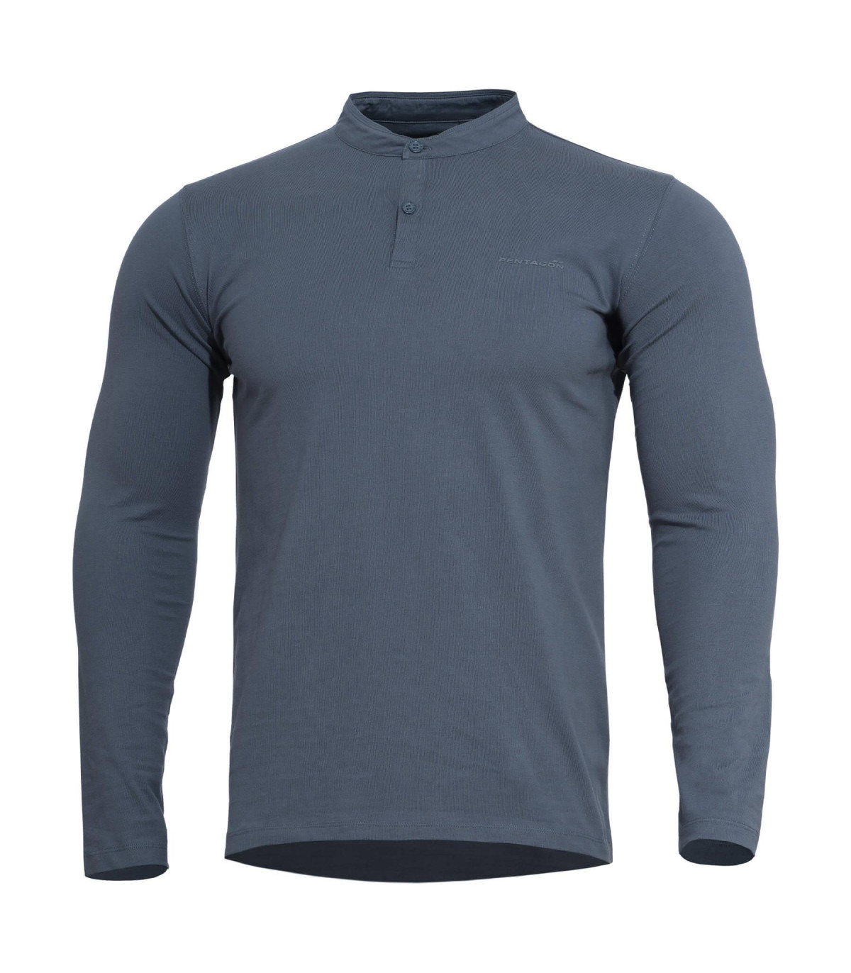 Pentagon Romeo 2.0 Henley Shirt Cotton Long Sleeve With Mandarin Collar And Two Buttons | Sabotage Oddal